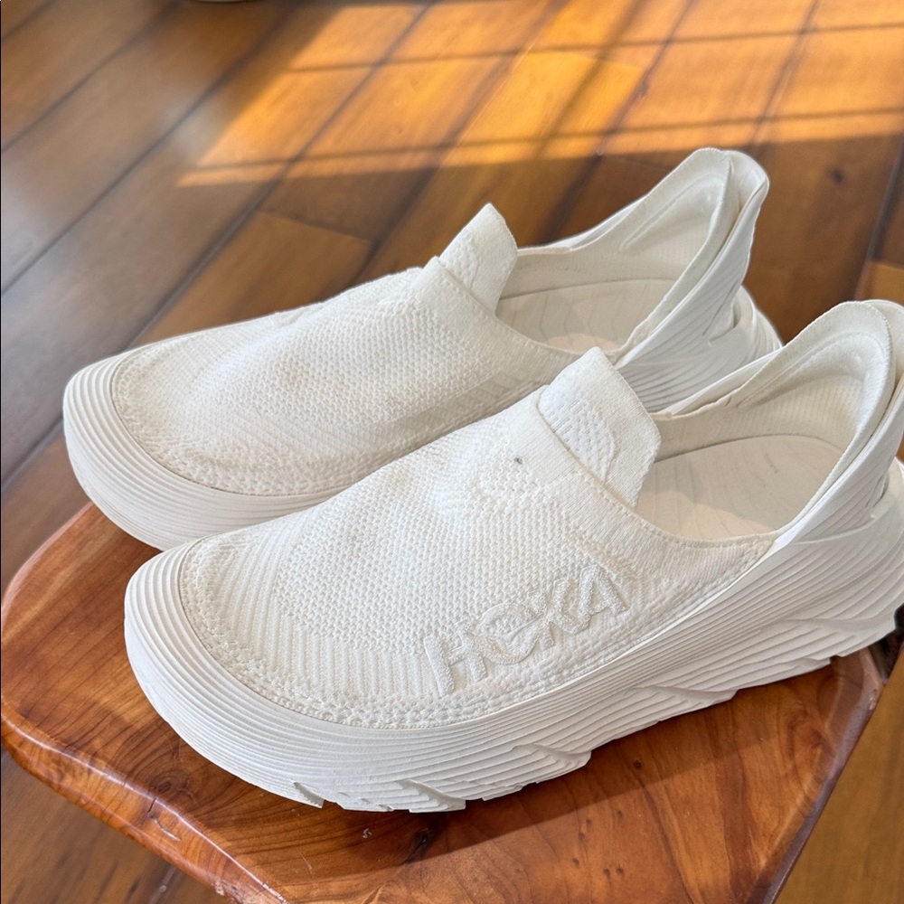Hoka All-White Slip-On Sneakers